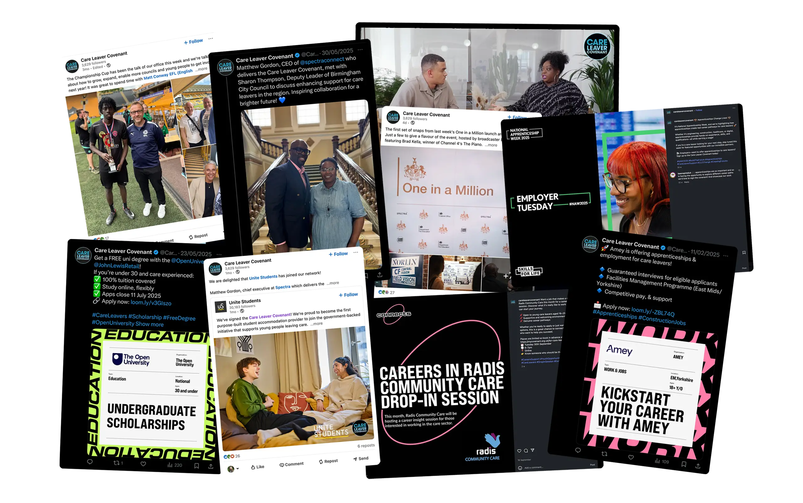 Care Leaver Covenant Socials Montage - Facebook, X, Instagram, LinkedIn